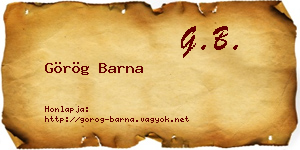 Görög Barna névjegykártya