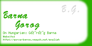 barna gorog business card